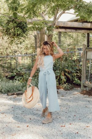 chambray jumpsuit outfit