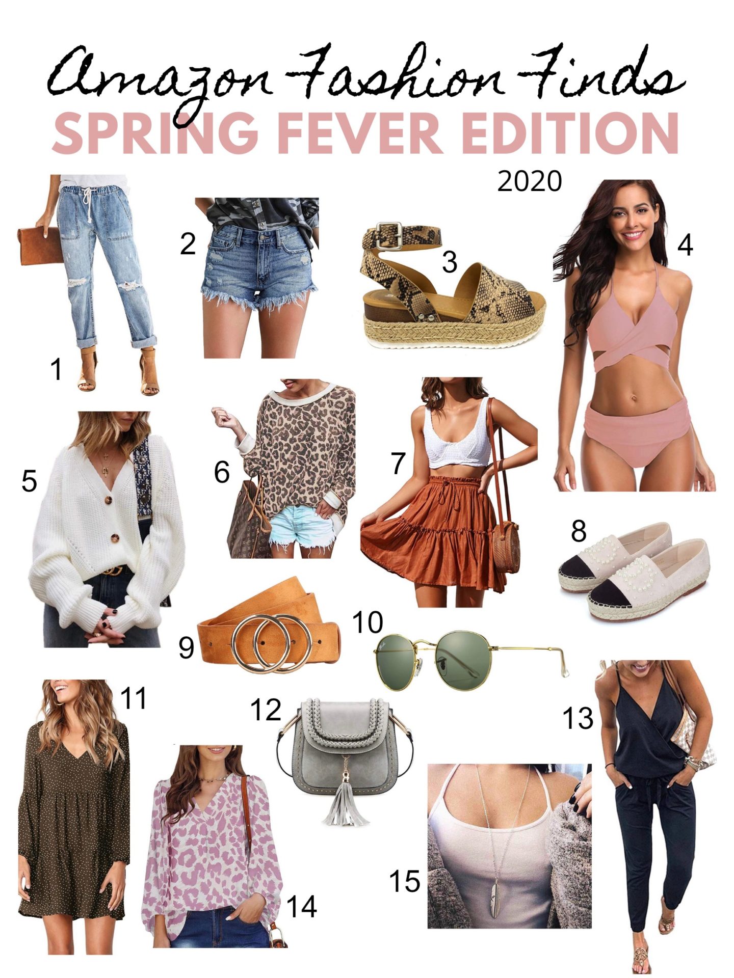 Amazon Spring Fashion Finds 2020 numbered
